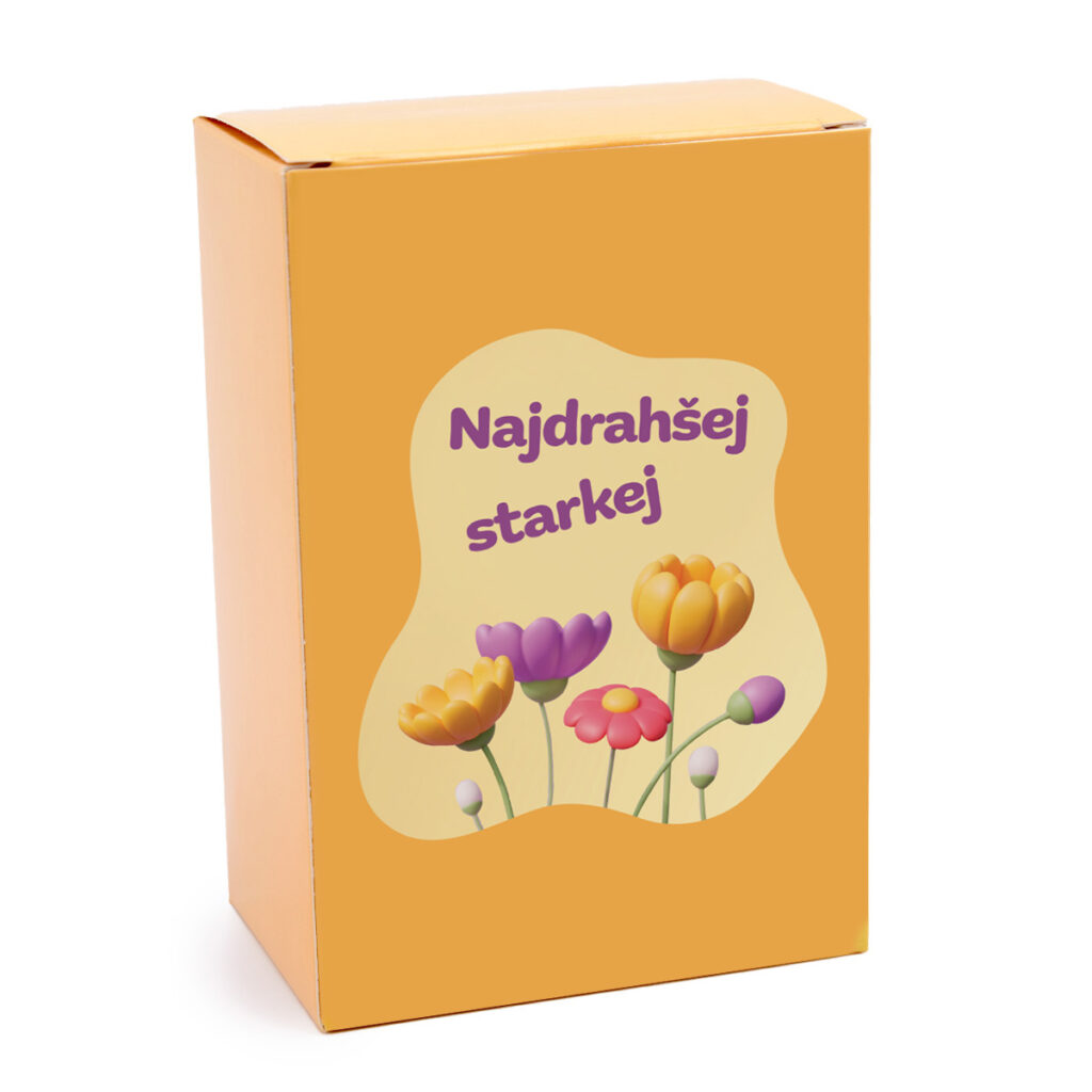 starkej krabička med nalepka