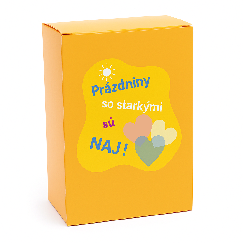 krabička prázdniny so starkými - predná strana