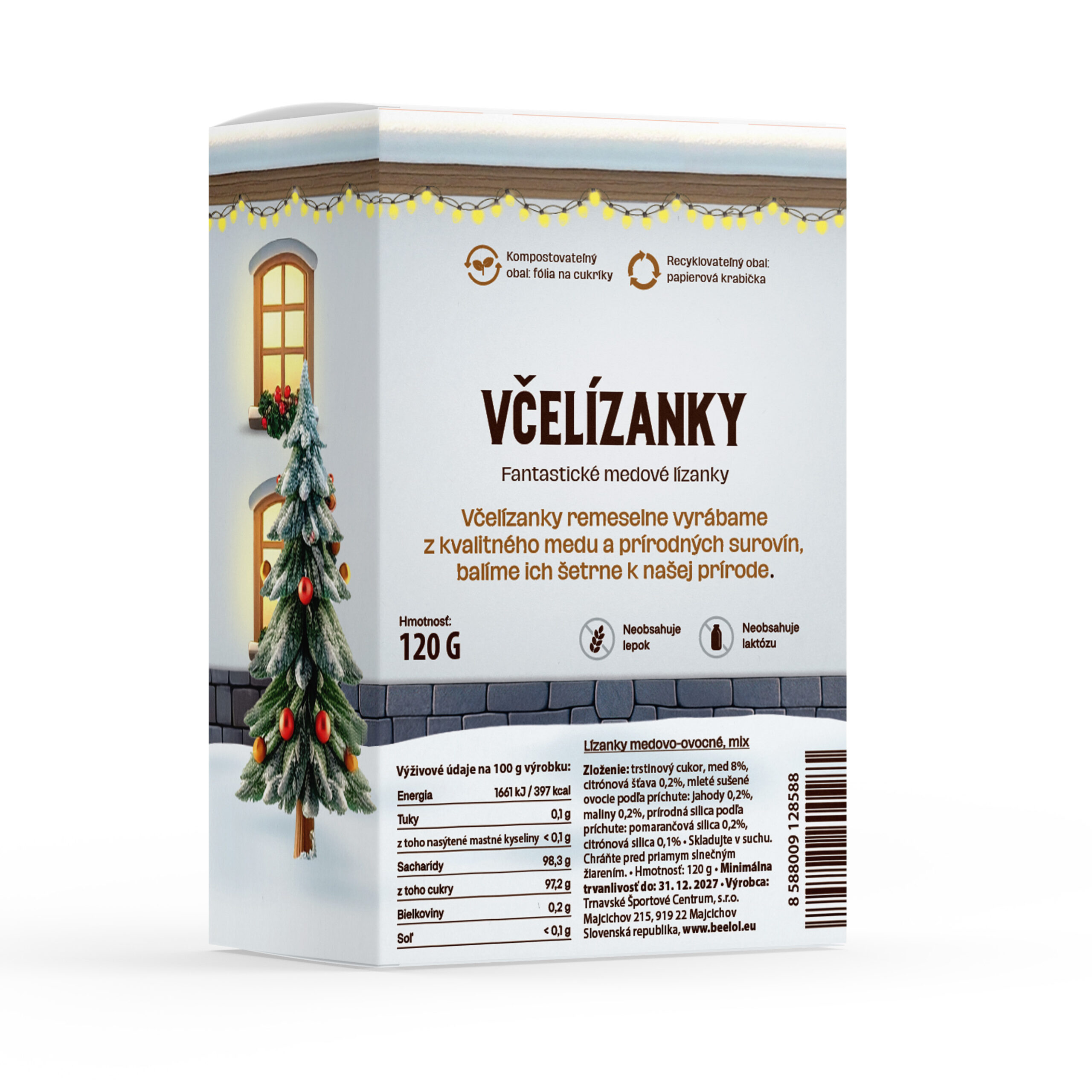 VČELÍZANKY - ovocné lízanky "ADVENTNÝ DOMČEK", 20ks x 6g – Obrázok 2